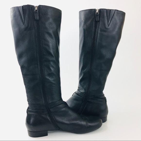 JOAN & DAVID Black Leather Knee Boots - Picture 8 of 16